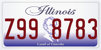 IL license plate Z998783