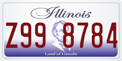 IL license plate Z998784