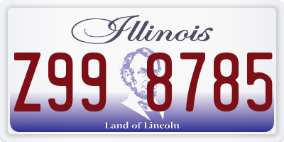 IL license plate Z998785