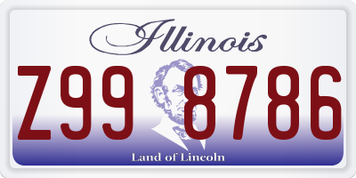 IL license plate Z998786