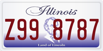 IL license plate Z998787