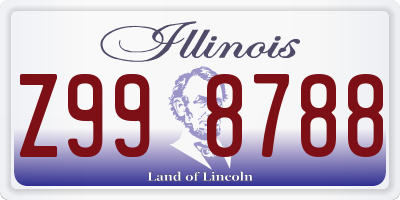 IL license plate Z998788