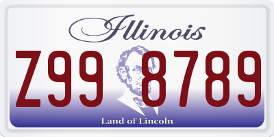 IL license plate Z998789