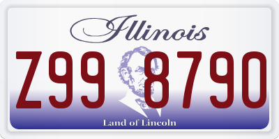 IL license plate Z998790