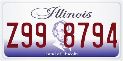 IL license plate Z998794