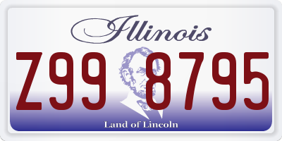 IL license plate Z998795