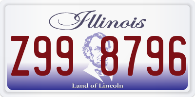 IL license plate Z998796