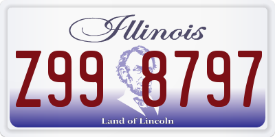 IL license plate Z998797