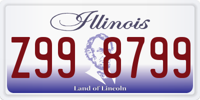 IL license plate Z998799