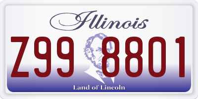 IL license plate Z998801