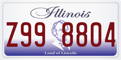 IL license plate Z998804