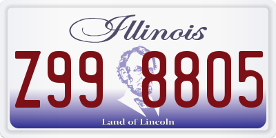 IL license plate Z998805