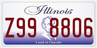 IL license plate Z998806