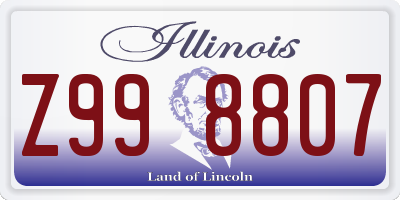 IL license plate Z998807