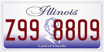 IL license plate Z998809