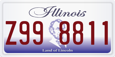 IL license plate Z998811