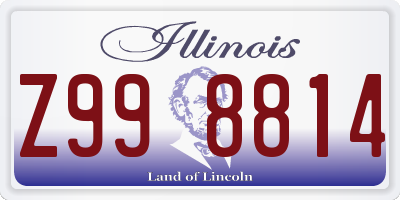 IL license plate Z998814