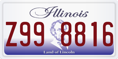 IL license plate Z998816