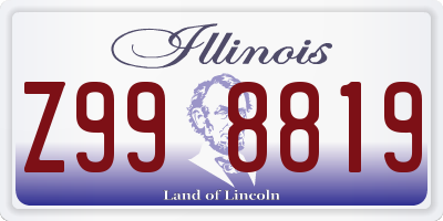 IL license plate Z998819