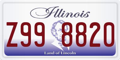 IL license plate Z998820