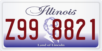 IL license plate Z998821