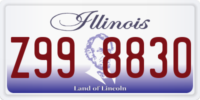 IL license plate Z998830