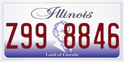 IL license plate Z998846