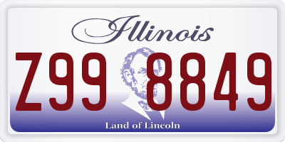 IL license plate Z998849
