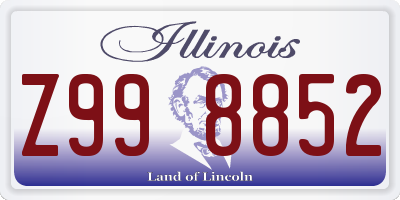 IL license plate Z998852