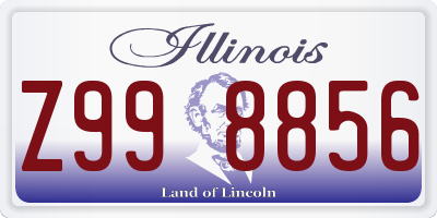 IL license plate Z998856