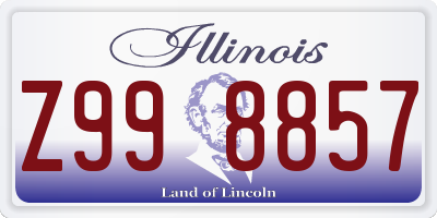 IL license plate Z998857