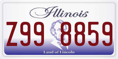 IL license plate Z998859