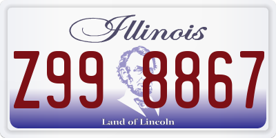 IL license plate Z998867