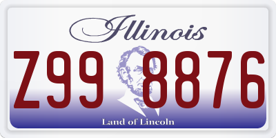 IL license plate Z998876