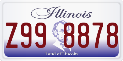 IL license plate Z998878