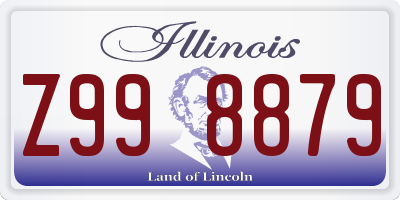 IL license plate Z998879