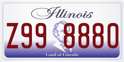 IL license plate Z998880