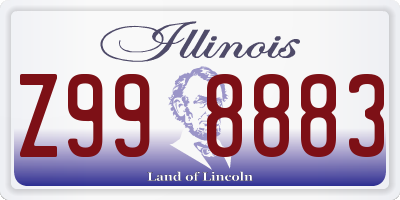 IL license plate Z998883