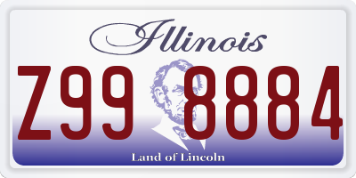 IL license plate Z998884