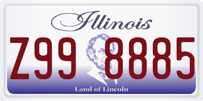 IL license plate Z998885