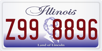 IL license plate Z998896