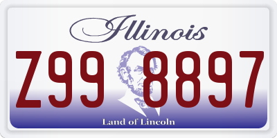 IL license plate Z998897