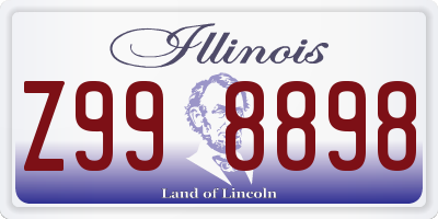 IL license plate Z998898