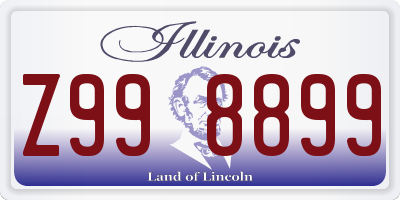 IL license plate Z998899