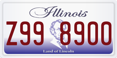 IL license plate Z998900