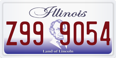 IL license plate Z999054