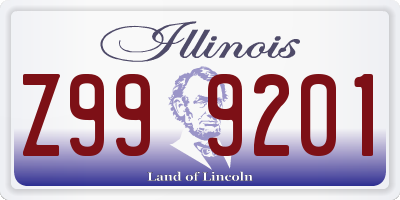 IL license plate Z999201