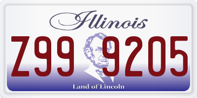 IL license plate Z999205