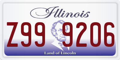 IL license plate Z999206