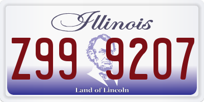 IL license plate Z999207